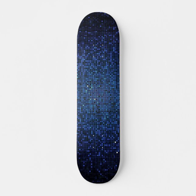 Blå Glitter-sequin Disco Old school Skateboard (Framsida)