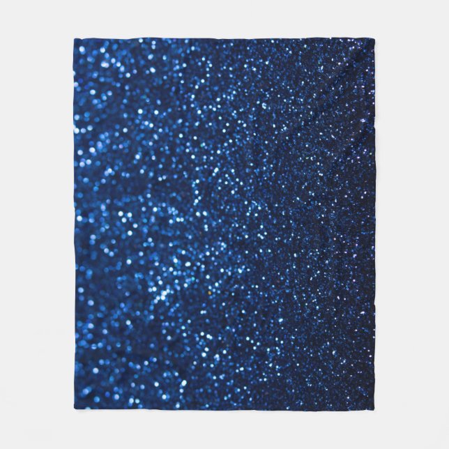 Blå Glitter Struktur Festive Gnistra Fleecefilt (Framsidan)