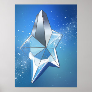 Blå Glittrande Stjärna Parfymflaska Glam Poster