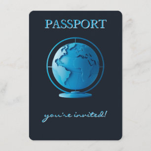 Blå Glob Pass Travel Blöja Lotteri Tilläggskort