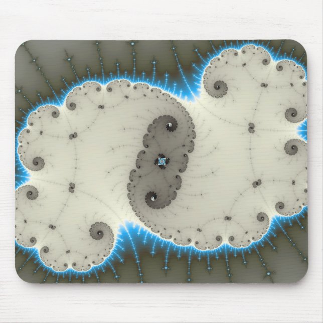 Blå glöd - Fractal Mousepad Musmatta (Framsidan)