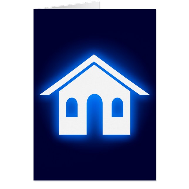 Blå glöd hem hälsningskort (Framsidan)