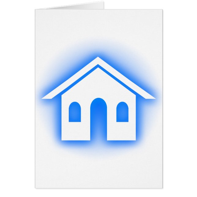 Blå glöd hem hälsningskort (Framsidan)