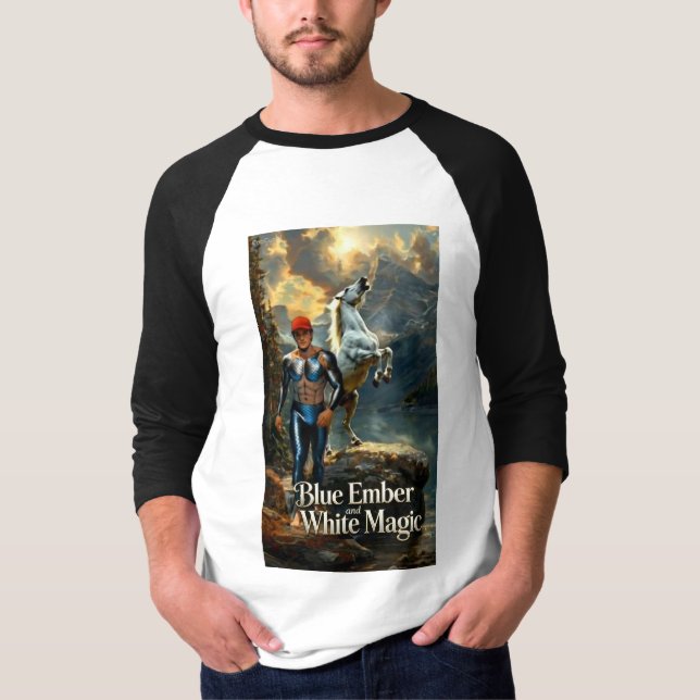 Blå Glöd & Vit Magi T Shirt (Framsida)