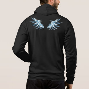 Blå glowing Angel Vingar på svart bakgrund T Shirt