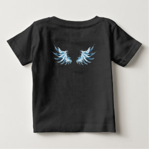 Blå glowing Angel Vingar på svart bakgrund T Shirt