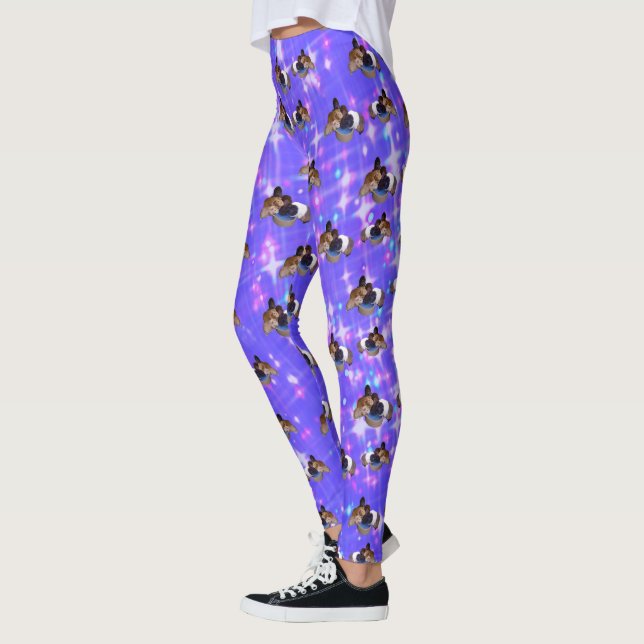 Blå Gnistra Guineas Grisar, baljväxter Leggings (Vänster)