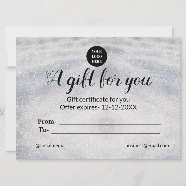 blå gnistra lägga till logotyp namn ett presentcer (Framsida)