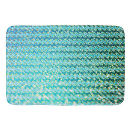 Blå Gnistra Oceanen Sjöjungfru Vinkarare Mönster Badrumsmatta