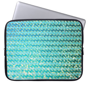 Blå Gnistra Oceanen Sjöjungfru Vinkarare Mönster Laptop Sleeve