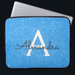 Blå Gnistra och Glitter Monogram Laptop Fodral<br><div class="desc">Baby blue Gnistra och Glitter Monogram bärbar dator Fodral. Fodral kan anpassas så att det omfattar ditt första och första namn. Om du vill matcha artiklar kontaktar du designern.</div>