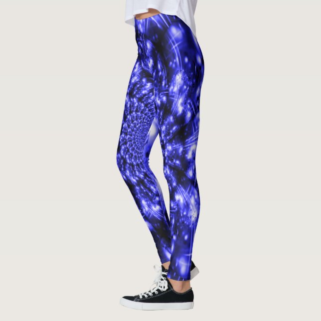Blå Gnistrande Ljus Leggings (Vänster)