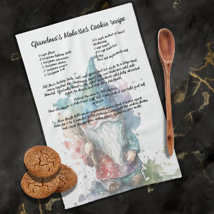 Blå Gnome Julgran Recipe keepsaké Kökshandduk