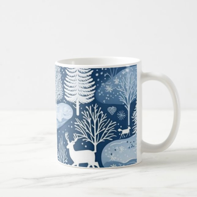 Blå God Jul Kaffe Mugg (Höger)