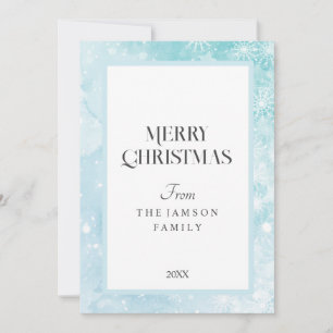 Blå God jul-kort för snöflingor Julkort