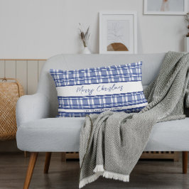 Blå God jul Lumbarkudde