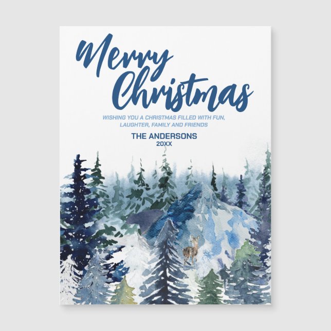 Blå God jul-tresskogen Modern Helgdag (Framsida)