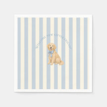 Blå Golden Retriever Baby Shower