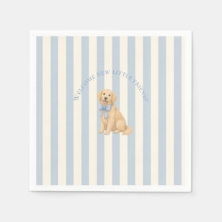 Blå Golden Retriever Baby Shower Pappersservett