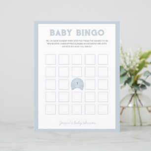 Blå golf-babydusch, bingo-spel