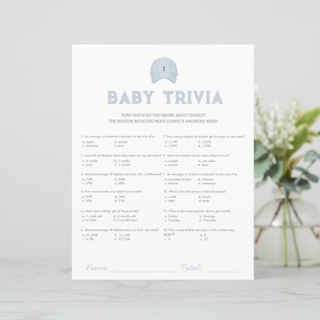 Blå golf-babydusch, trivia baby (Stående Fram)
