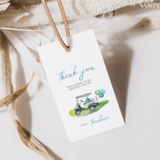 Blå golf presentkort för Putt Putt-fest Presentetikett (Skapare uppladdad)