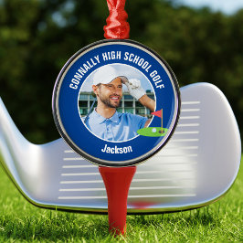 Blå Golfer Foto High School Golf Lag Julgransprydnad Metall
