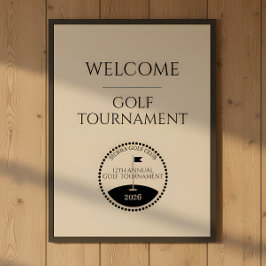 Blå golfturnering välkomstaffisch poster