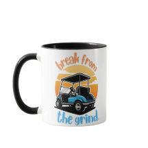 Blå Golfvagn Kaffe Mugg