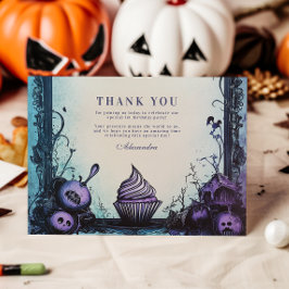 Blå gotik 2:a födelsedag tack kort