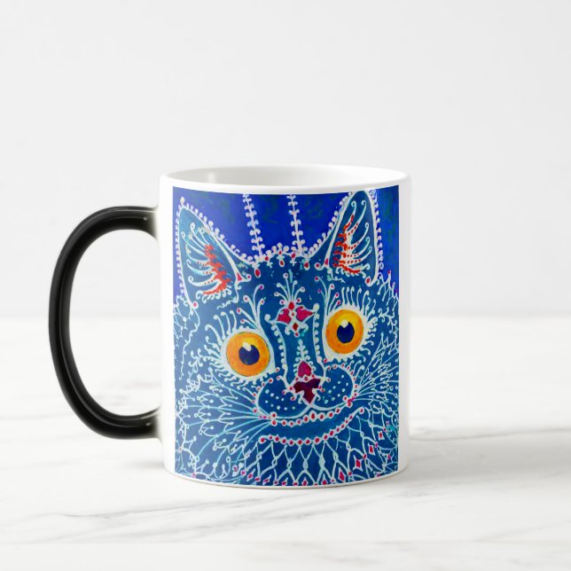 Blå gotin-katt magisk mugg (Vänster)