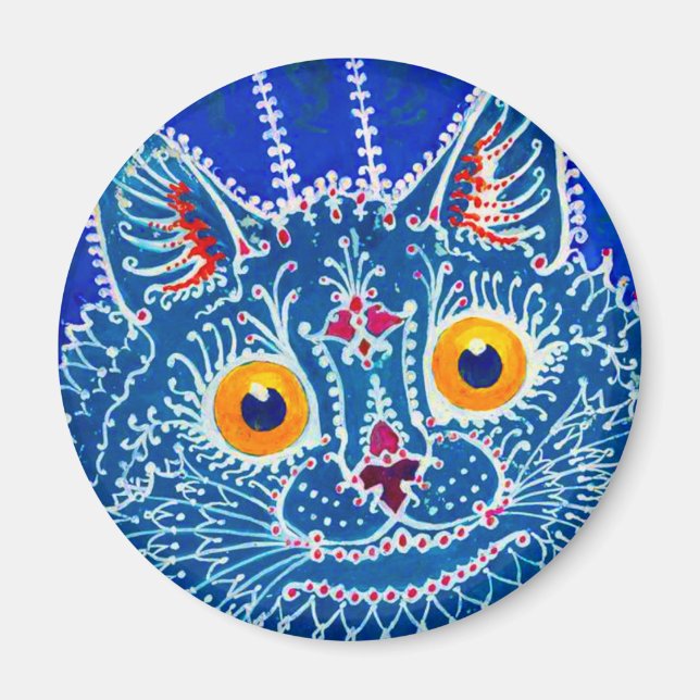 Blå gotin-katt magnet (Framsidan)