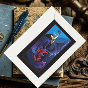 Blå gotiska drakar Siren Fantasy Lila Rektangulärt Klistermärke