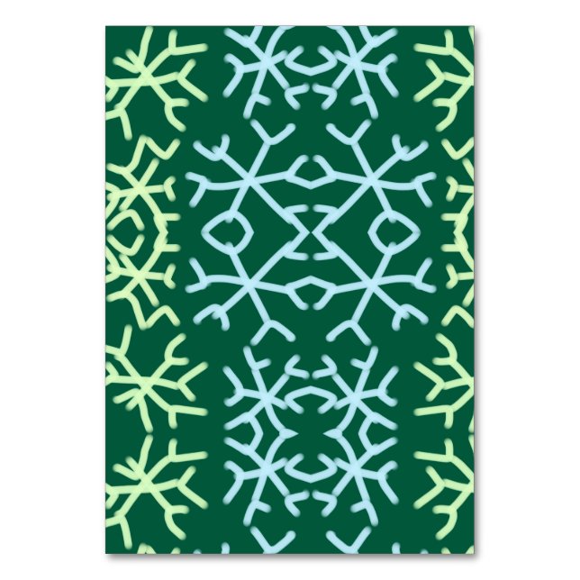 Blå gr snö flingar jul mönster snö mönster bordsnummer (Framsidan)