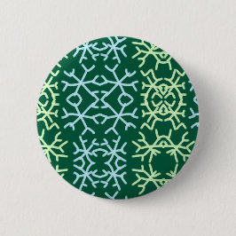 Blå gr snö flingar jul mönster snö mönster knapp