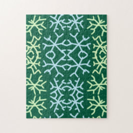 Blå gr snö flingar jul mönster snö mönster pussel