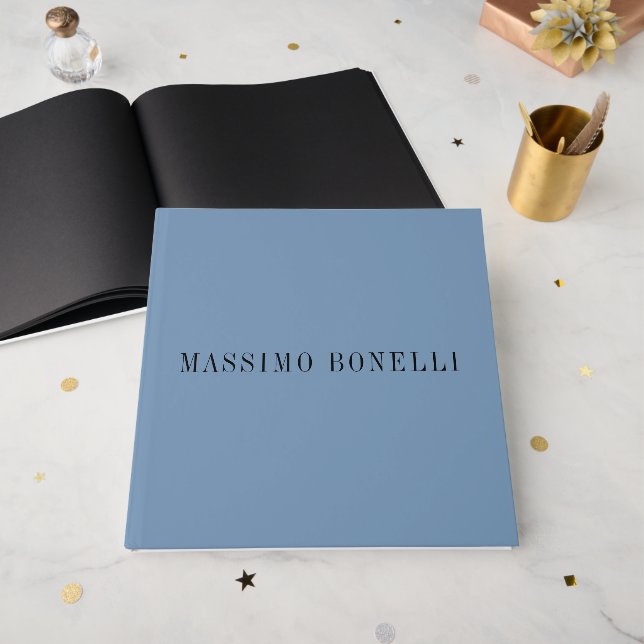 Blå Grå Minimalistisk Enkel Läst Modern Gästböcker (Framsidan öppen)