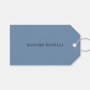 Blå Grå Minimalistisk Enkel Läst Modern Presentetikett