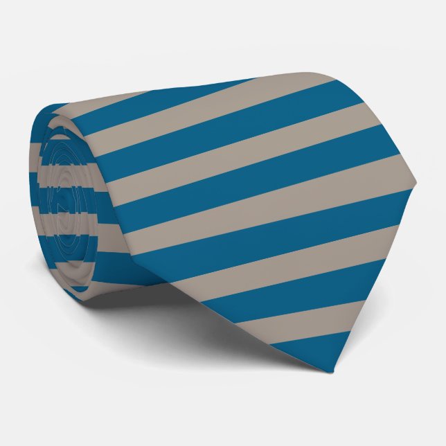 Blå Grå Ränder Sömlöst Mönster Slips (Rullad)