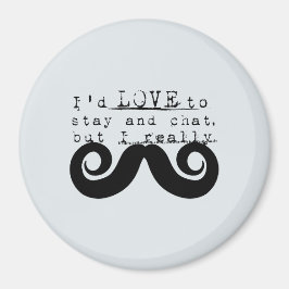 Blå Grå Svart Roligt Humor Jag Mustasch Magnet
