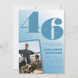Blå gradient 46-års inbjudan Män Foto