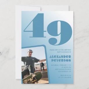 Blå gradient 49-års inbjudan Män Foto