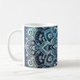 Blå Gradient Mandala Design Kaffemugg