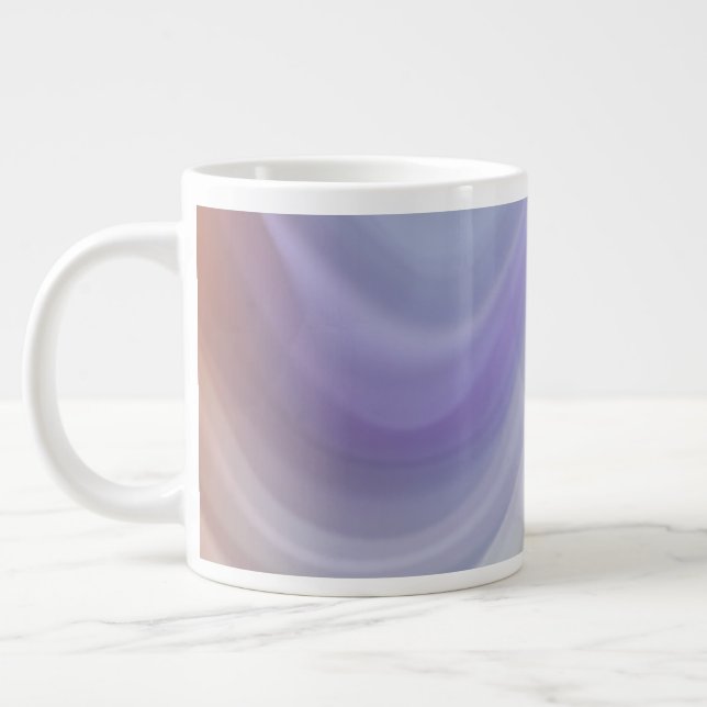 Blå Gradient Vågig Mönster Jumbo Mugg (Vänster)