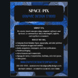 Blå grafikcirklar, reklam för grafikdesigner reklamblad<br><div class="desc">Blå grafikkretsar,  grafiska konstruktörsannonser i Affärskortet Store.</div>