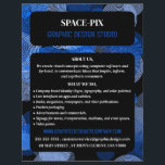 Blå grafikcirklar, reklam för grafikdesigner reklamblad<br><div class="desc">Blå grafikkretsar,  grafiska konstruktörsannonser i Affärskortet Store.</div>