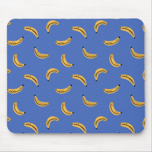 Blå grafiska bananer - djärvt tropiskt fruktmönste musmatta