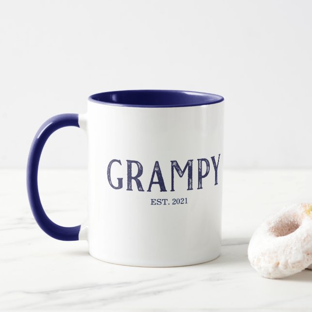 Blå Grampy Grundad Mugg (Med munk)
