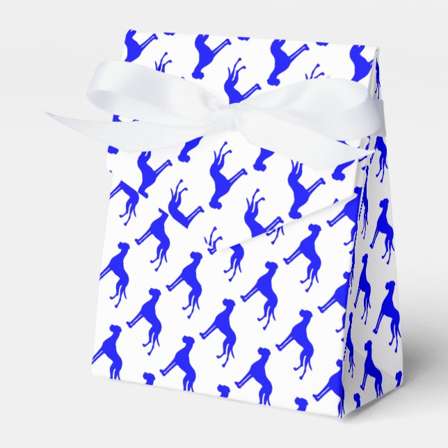Blå Grand Danois Box Presentaskar (Framsidan Sidan)