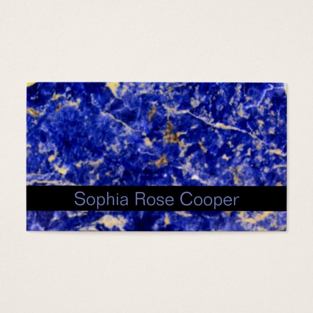 Blå granit, blå marmor, blå sten visitkort (Framsidan)